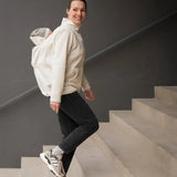 Mamalila Basel Off White Fleece Maternity and Babywearing Jacket Babywearing