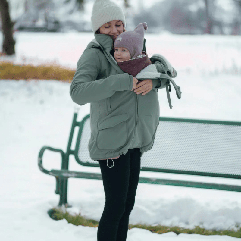 Mamalila Cosy Allrounder Agave Softshell Maternity and Babywearing Jacket