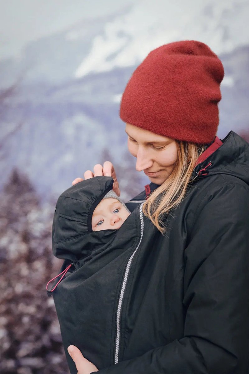 Mamalila Winterfriend Black with Berry Maternity and Babywearing Jacket