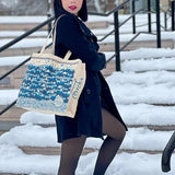 Misty Mountains Indigo Eco Tote Bag by Oscha Bags