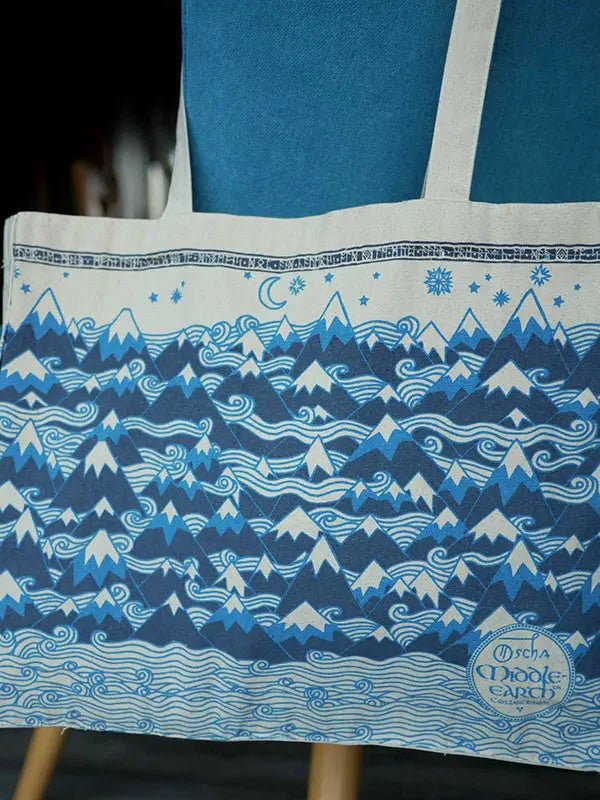 Misty Mountains Indigo Eco Tote Bag by Oscha Bags