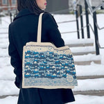 Misty Mountains Indigo Eco Tote Bag by Oscha Bags