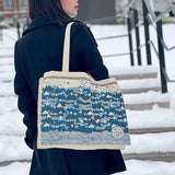 Misty Mountains Indigo Eco Tote Bag by Oscha Bags