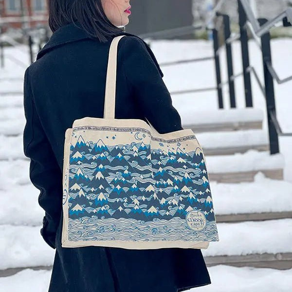 Misty Mountains Indigo Eco Tote Bag by Oscha Bags