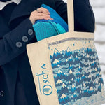 Misty Mountains Indigo Eco Tote Bag by Oscha Bags