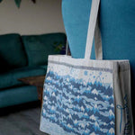 Misty Mountains Indigo Eco Tote Bag by Oscha Bags