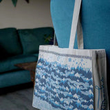 Misty Mountains Indigo Eco Tote Bag by Oscha Bags