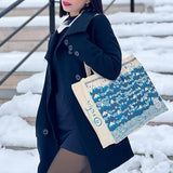 Misty Mountains Indigo Eco Tote Bag by Oscha Bags