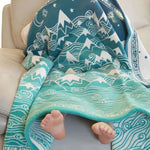 Misty Mountains™ Moonlit Brushed Cotton Blanket by Oscha - Home & HobbyLittle Zen One64393296