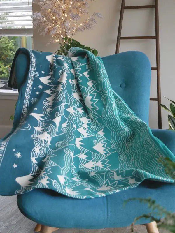 Misty Mountains™ Moonlit Brushed Cotton Blanket by Oscha - Home & HobbyLittle Zen One64393296