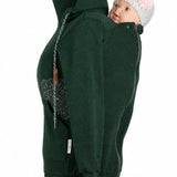 Angel Wings Babywearing Hoodie Bottle Green