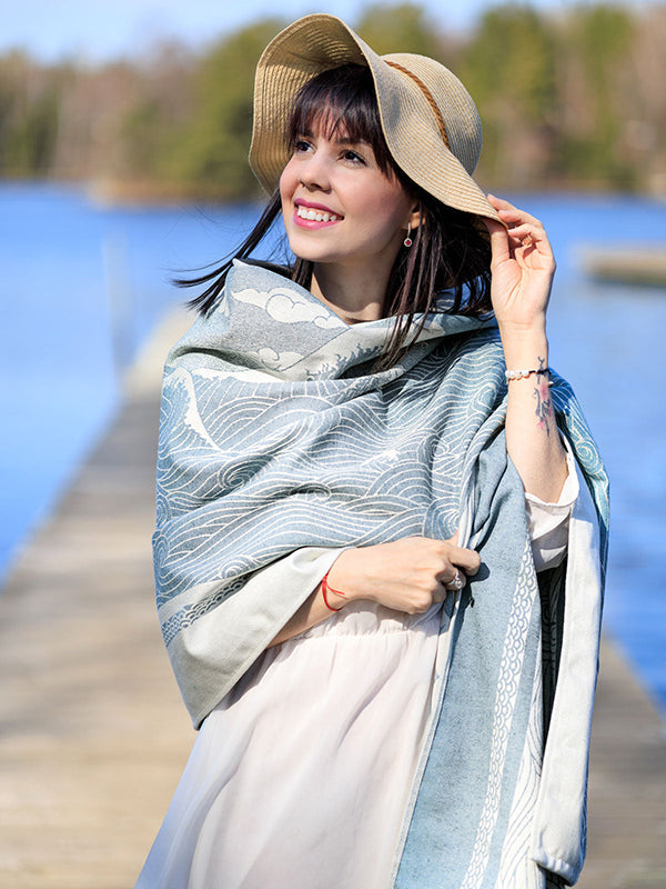 Okinami Kaio Shawl by Oscha Oscha at Little Zen One