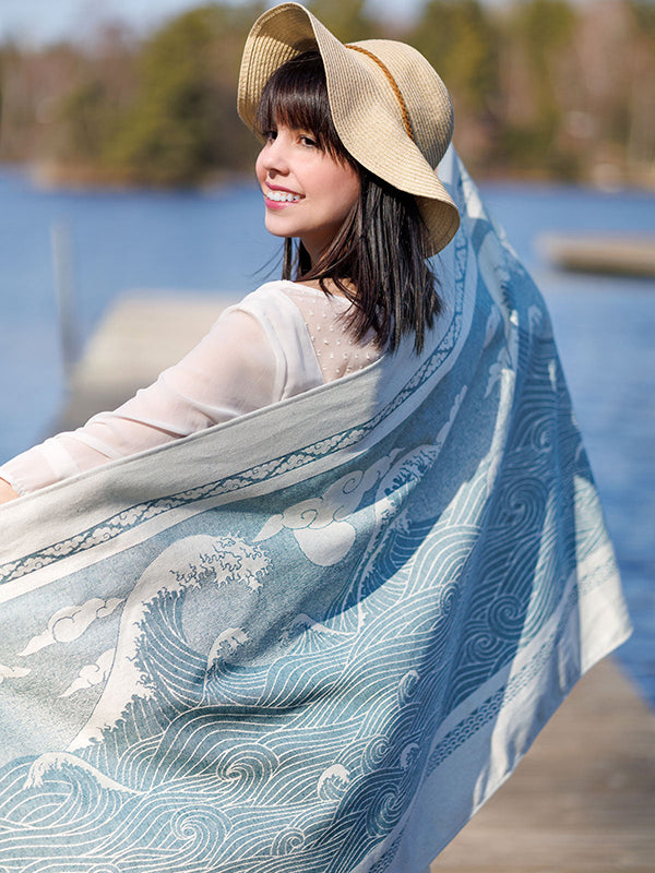 Okinami Kaio Shawl by Oscha Oscha at Little Zen One