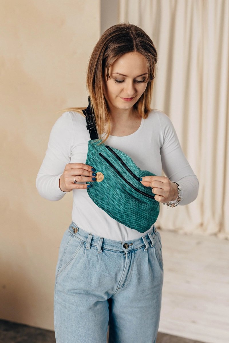 Ombre Green Large Waist Bag by LennyLamb Bags