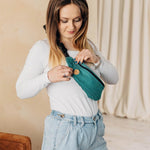 Ombre Green Waist Bag by LennyLamb Bags