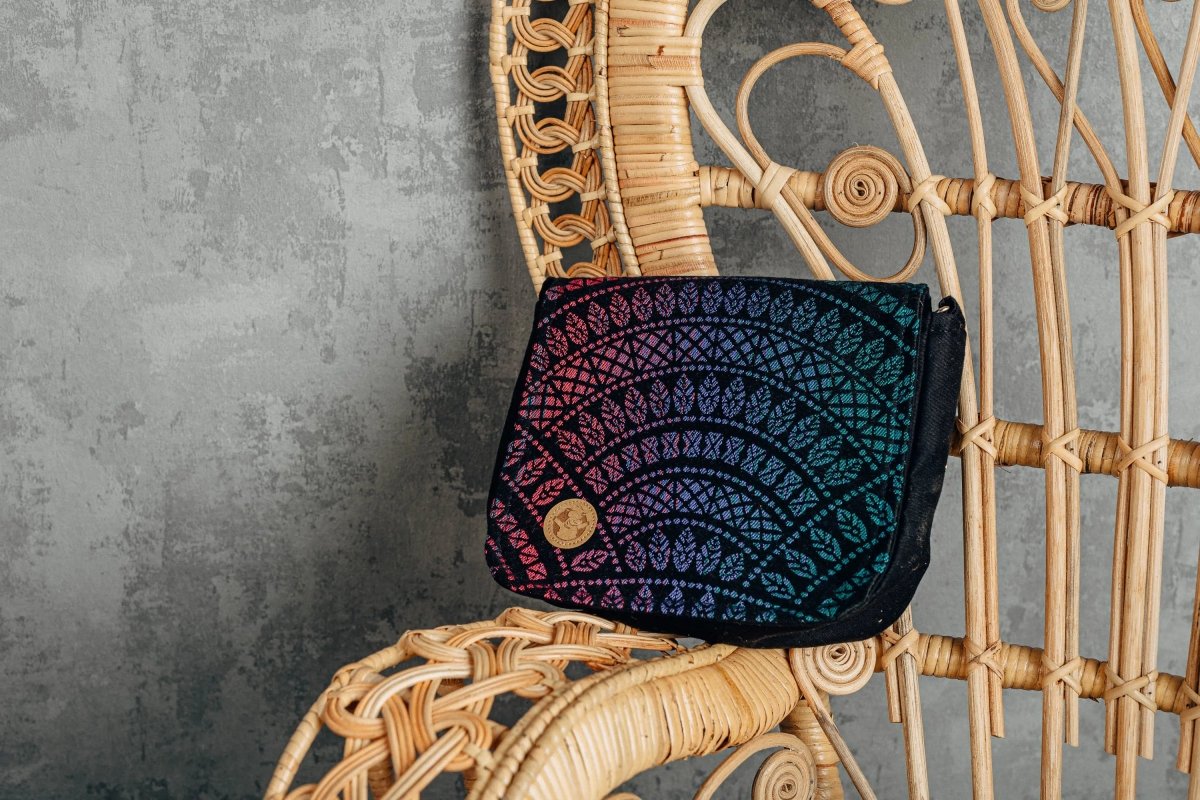 Peacocks Tail Black Opal 2 in 1 City Bag by LennyLamb Bags