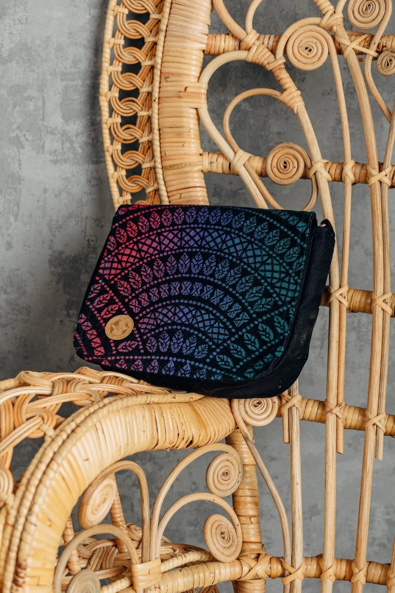 Peacocks Tail Black Opal 2 in 1 City Bag by LennyLamb Bags