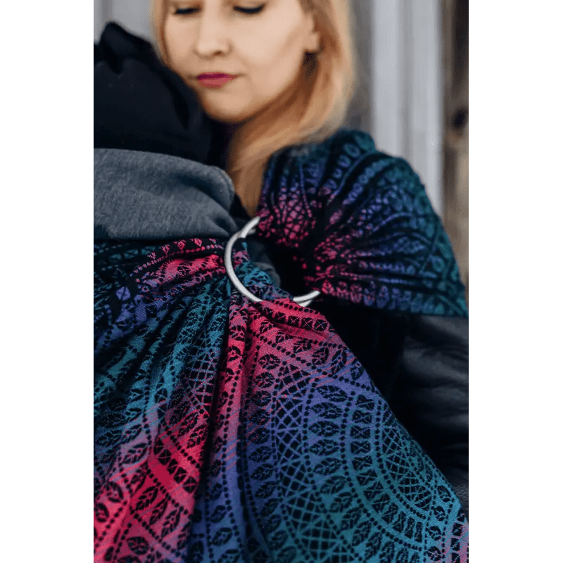 Peacocks Tail Black Opal Ring Sling