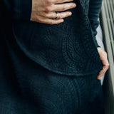 Peacocks Tail Pitch Black Long Cardigan