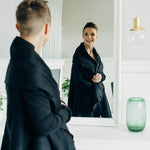 Peacocks Tail Pitch Black Long Cardigan