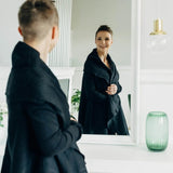 Peacocks Tail Pitch Black Long Cardigan