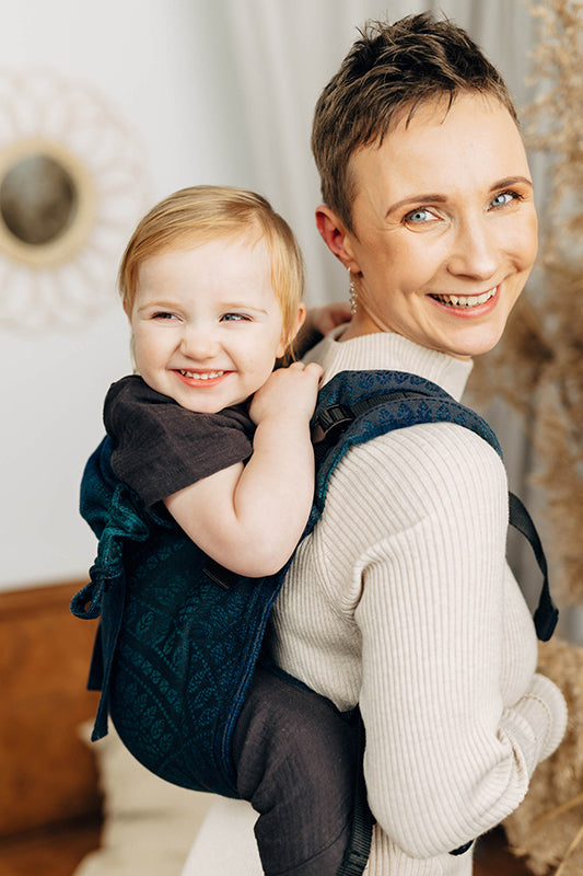 Peacock's Tail Quantum Toddler Onbuhimo by LennyLamb LennyLamb at Little Zen One