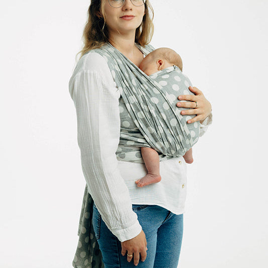 Polka Dots Plop Woven Wrap by LennyLamb LennyLamb at Little Zen One