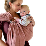 Prima Rosewood DidySling Ring Sling by Didymos, front carry showing the aluminium rings