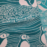 Puffins Bass Rock Brushed Cotton Throw by Oscha Home Hobby