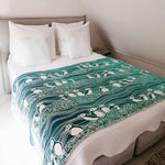 Puffins Bass Rock Brushed Cotton Throw by Oscha Home Hobby