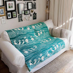 Puffins Bass Rock Brushed Cotton Throw by Oscha Oscha at Little Zen One