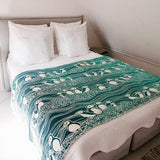 Puffins Bass Rock Brushed Cotton Throw by Oscha Oscha at Little Zen One
