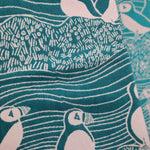 Puffins Bass Rock Brushed Cotton Throw by Oscha Oscha at Little Zen One