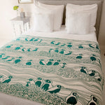 Puffins Bass Rock Brushed Cotton Throw by Oscha Oscha at Little Zen One