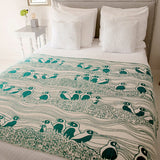 Puffins Bass Rock Brushed Cotton Throw by Oscha Oscha at Little Zen One