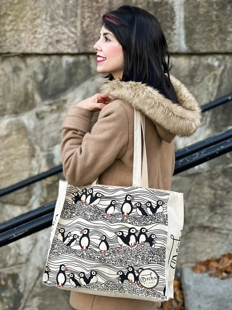 Puffins Tote Bag by Oscha Bags