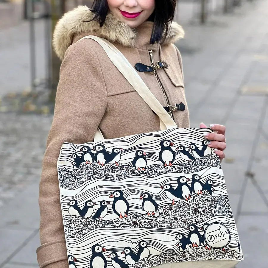 Puffins Tote Bag by Oscha Bags