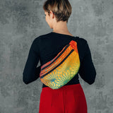 Rainbow Lotus Large Waist Bag by LennyLamb Bags