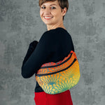 Rainbow Lotus Large Waist Bag by LennyLamb Bags