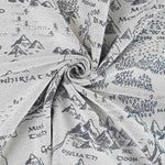 Realm of Middle Earth Ink Fabric Piece by Oscha Fabric