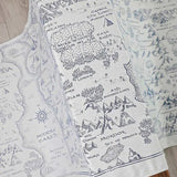 Realm of Middle Earth Ink Fabric Piece by Oscha Fabric