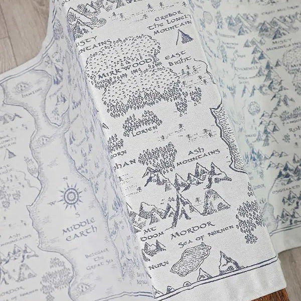 Realm of Middle Earth Ink Fabric Piece by Oscha Fabric