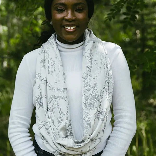 Realm of Middle Earth Ink Infinity Loop Scarf