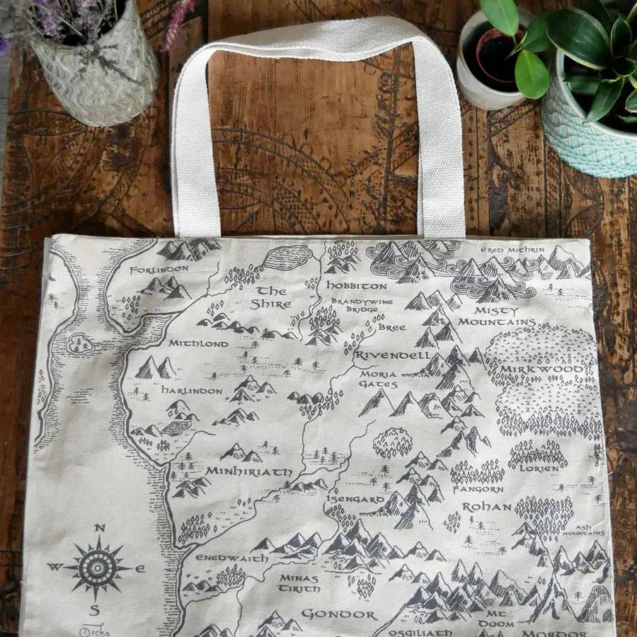 Realm of Middle Earth Large Eco Tote Bag by Oscha Bags