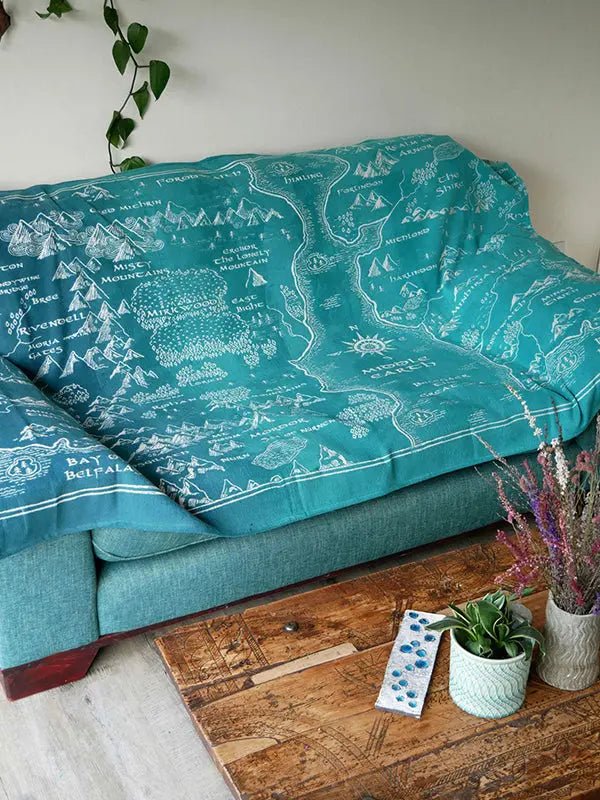 Realm of Middle Earth Moonlit Brushed Cotton Throw by Oscha Home Hobby