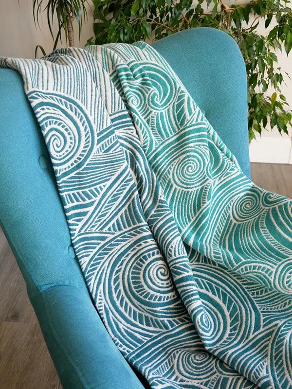 Sea Salt Moonlit Brushed Cotton Throw by Oscha Home Hobby