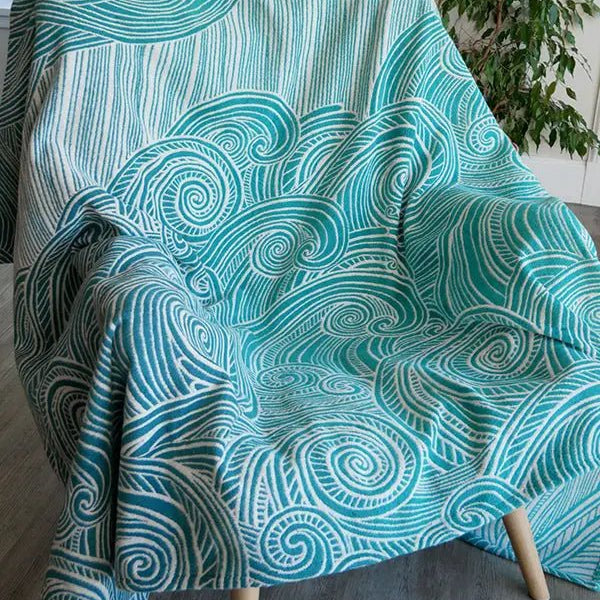 Sea Salt Moonlit Brushed Cotton Throw by Oscha Home Hobby