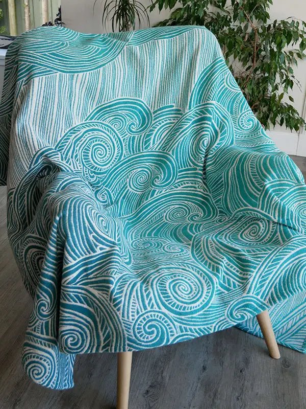 Sea Salt Moonlit Brushed Cotton Throw by Oscha Home Hobby
