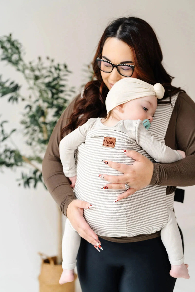 Stone Stripe Original Baby Carrier by Happy Baby Buckle Carrier