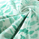 Swirling Fishes Emerald Half Linen Blanket by Didymos Home Hobby